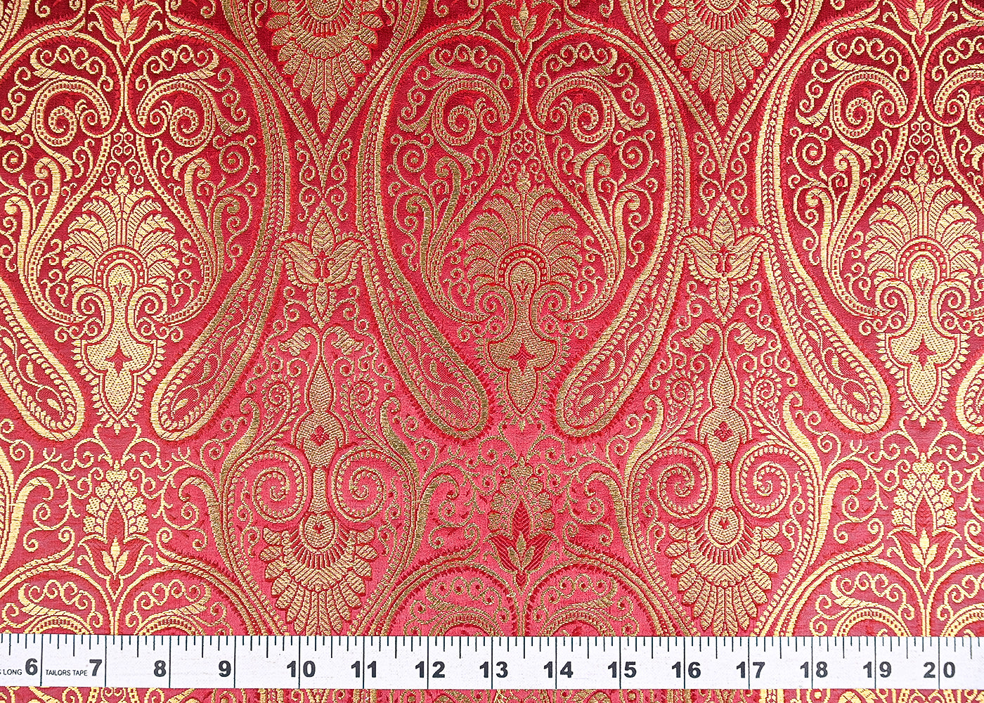 Maroon Banarasi Brocade Fabric With All Over Golden Zari Handloom 21853