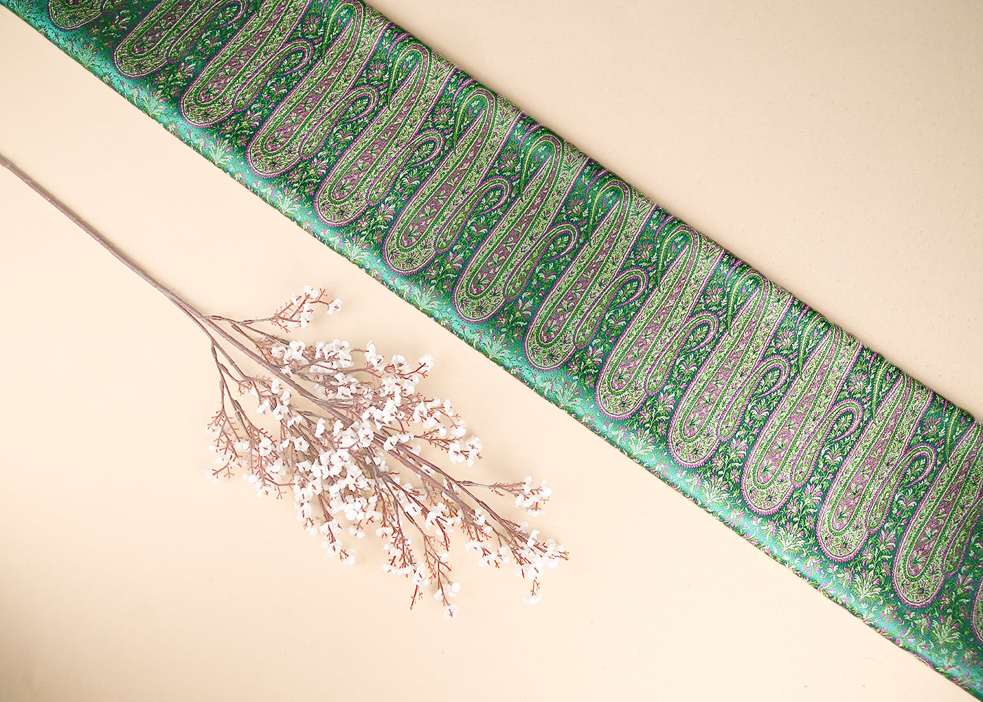 Bottle-Green-Banarasi-Brocade-Fabric-With-All-Over-Golden-Zari-Handloom-21857