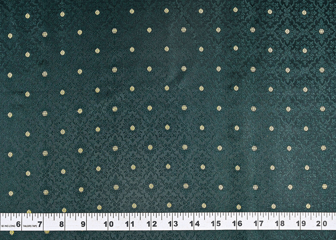 Bottle Green Banarasi Brocade Fabric With All Over Golden Zari Handloom 21917