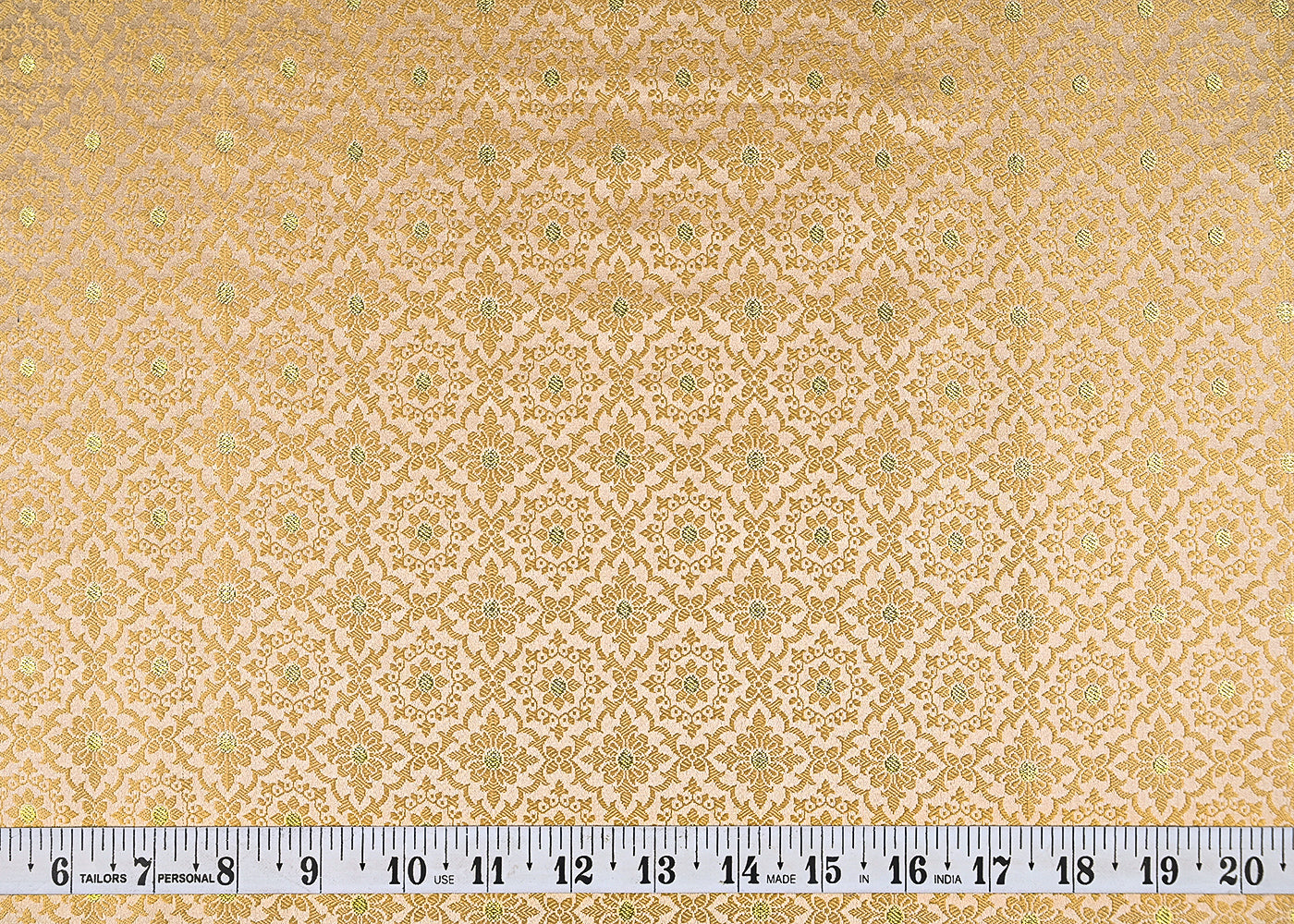Golden Banarasi Brocade Fabric With All Over Golden Zari Handloom 21920