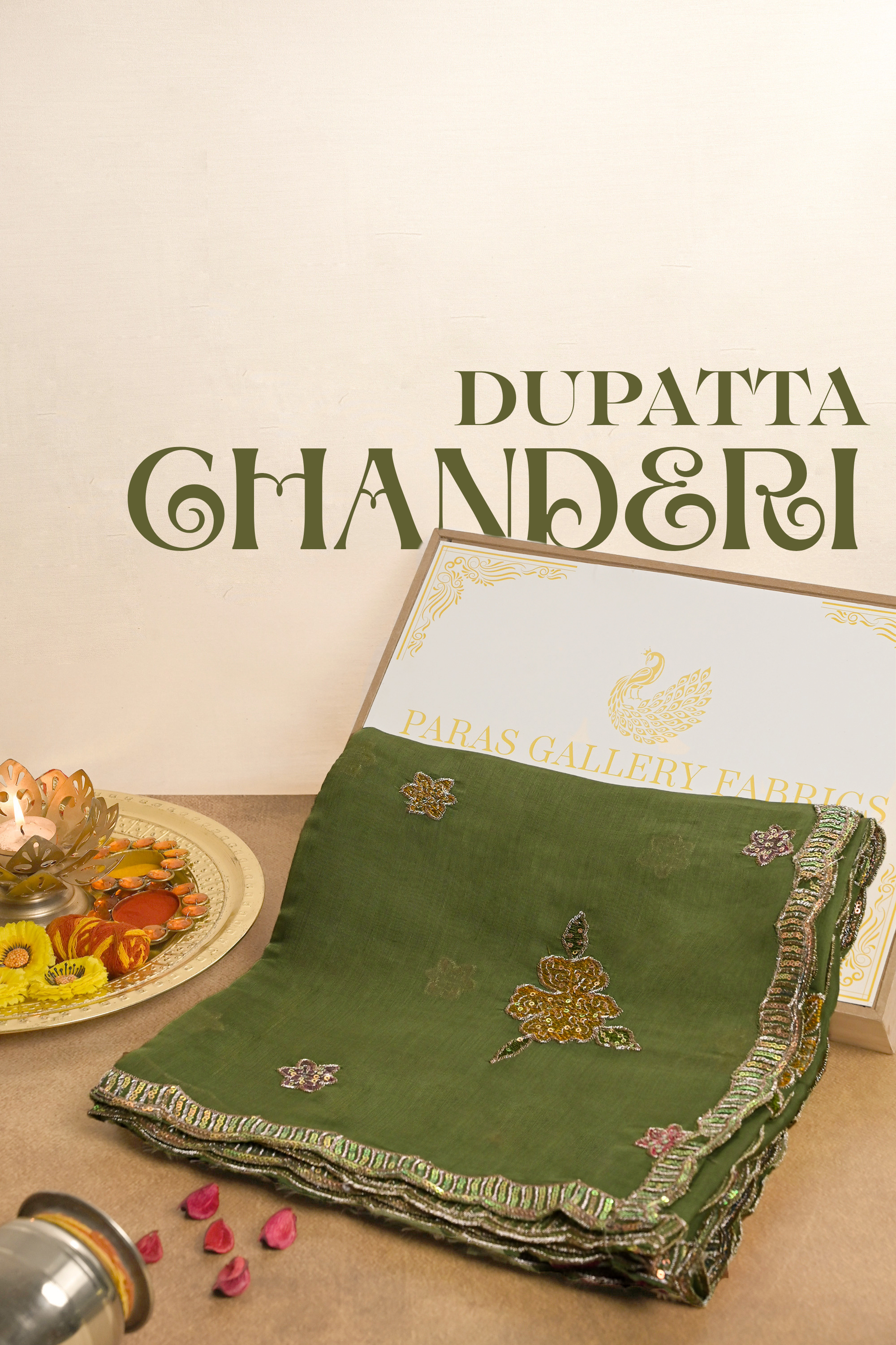 Green-Chanderi-Dupatta-With-All-Over-Zari,-Thread-And-Sequins-Work-21944