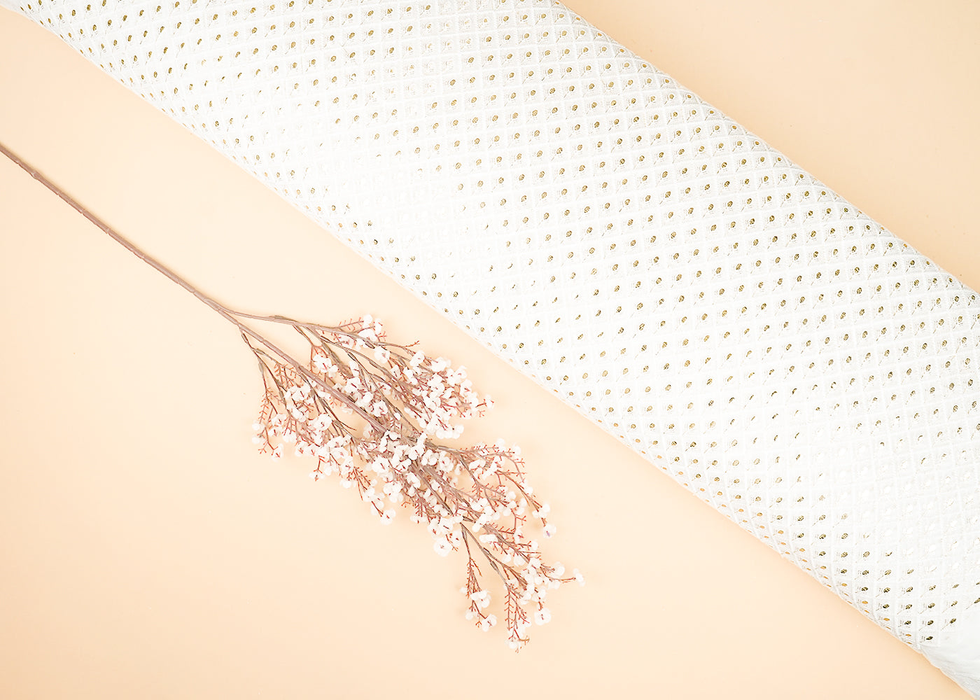 White Dyeable Georgette Fabric With All Over Zari, Sequins And Thread Work 21960