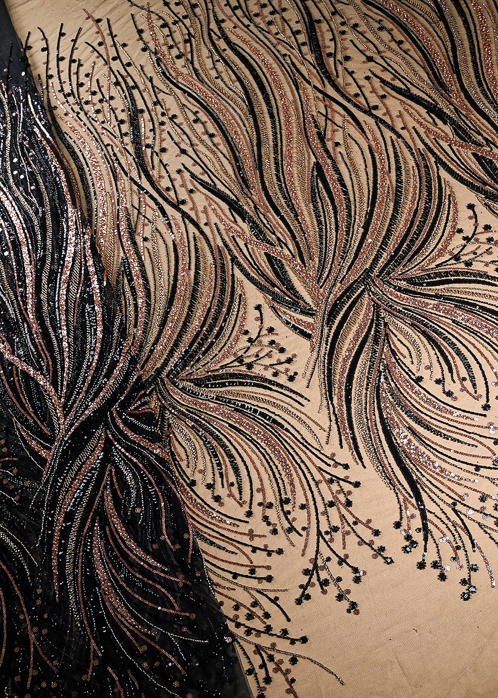 Black-Imported-Net-Fabric-With-All-Over-Bead-And-Sequins-Work-22016-net-view