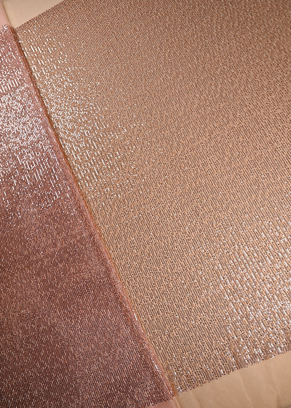 Peach Imported Net Fabric With All Over Bead And Sequins Work 22060