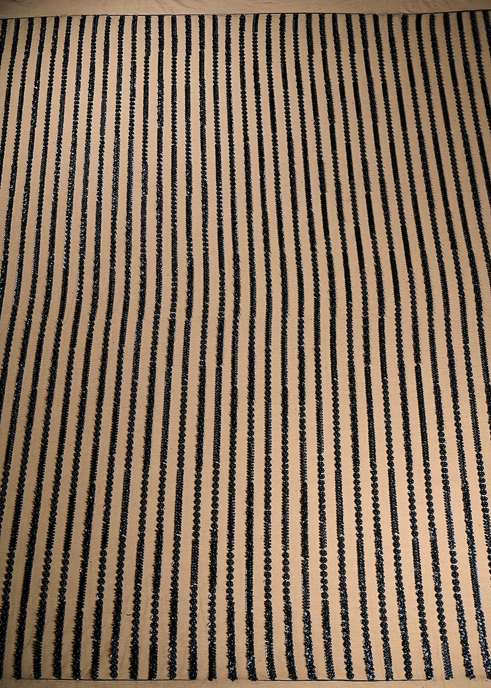 Black Imported Net Fabric With All Over Bead And Sequins Work 22069