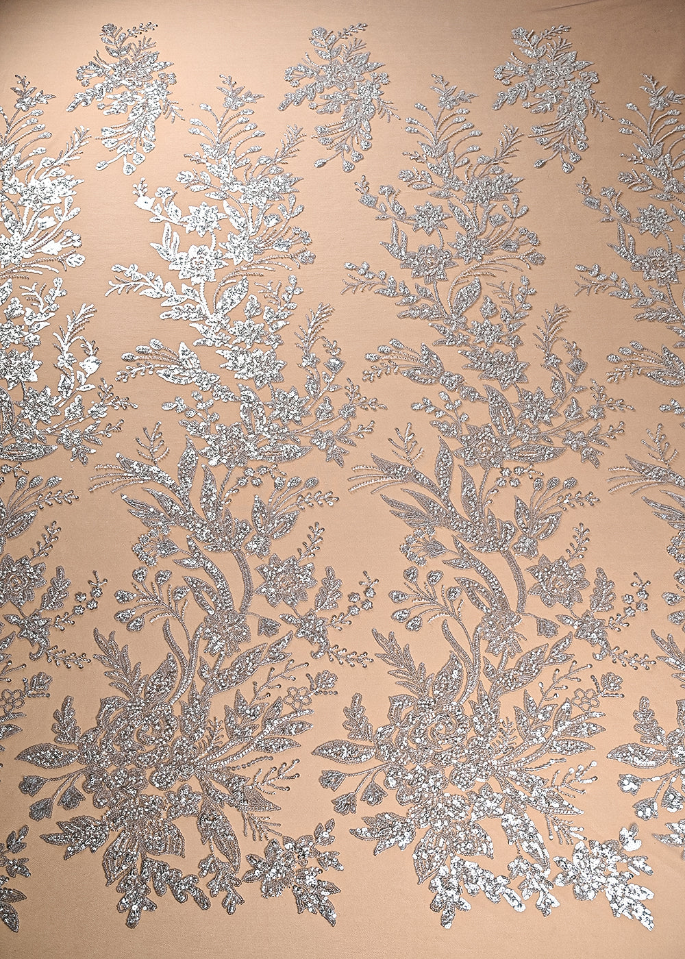 Purple Imported Net Fabric With All Over Bead And Sequins Work 22088