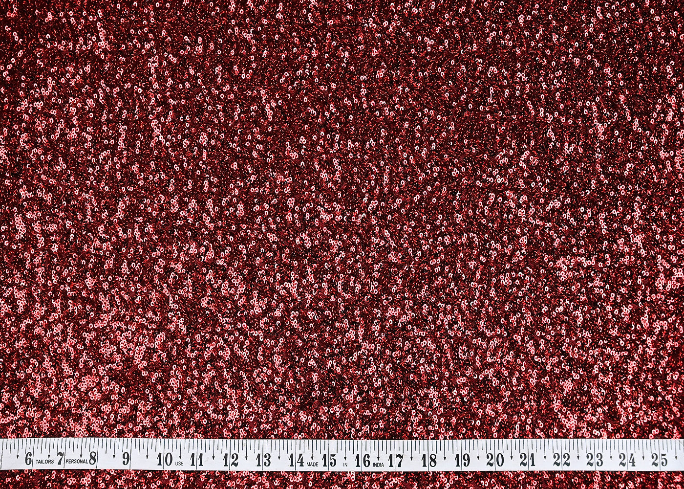 Maroon Net Fabric With All Over Sequins Work 22118