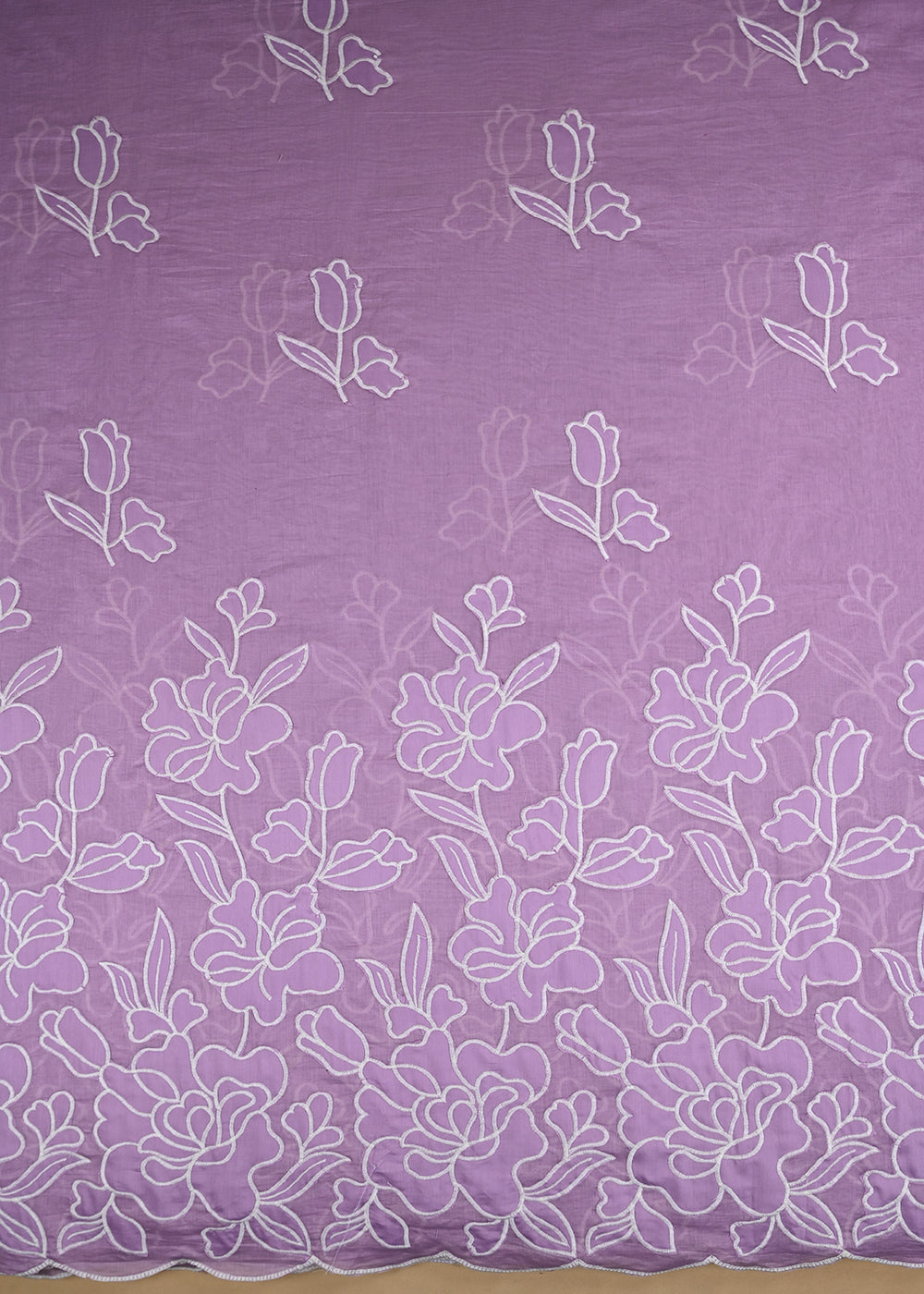 Purple-Cotton-Fabric-With-All-Over-Thread-And-Patch-Work-With-One-Side-Scalloped-Border-22150-work-view