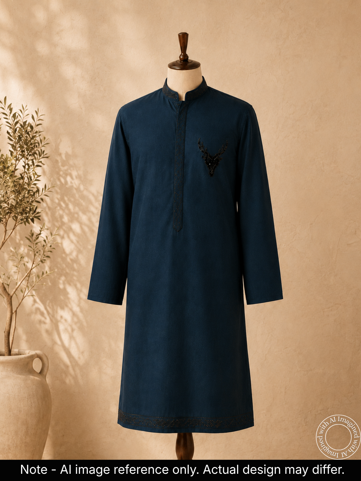 The Kohinoor - Unstitched Teal Kurta Fabric For Men 22185