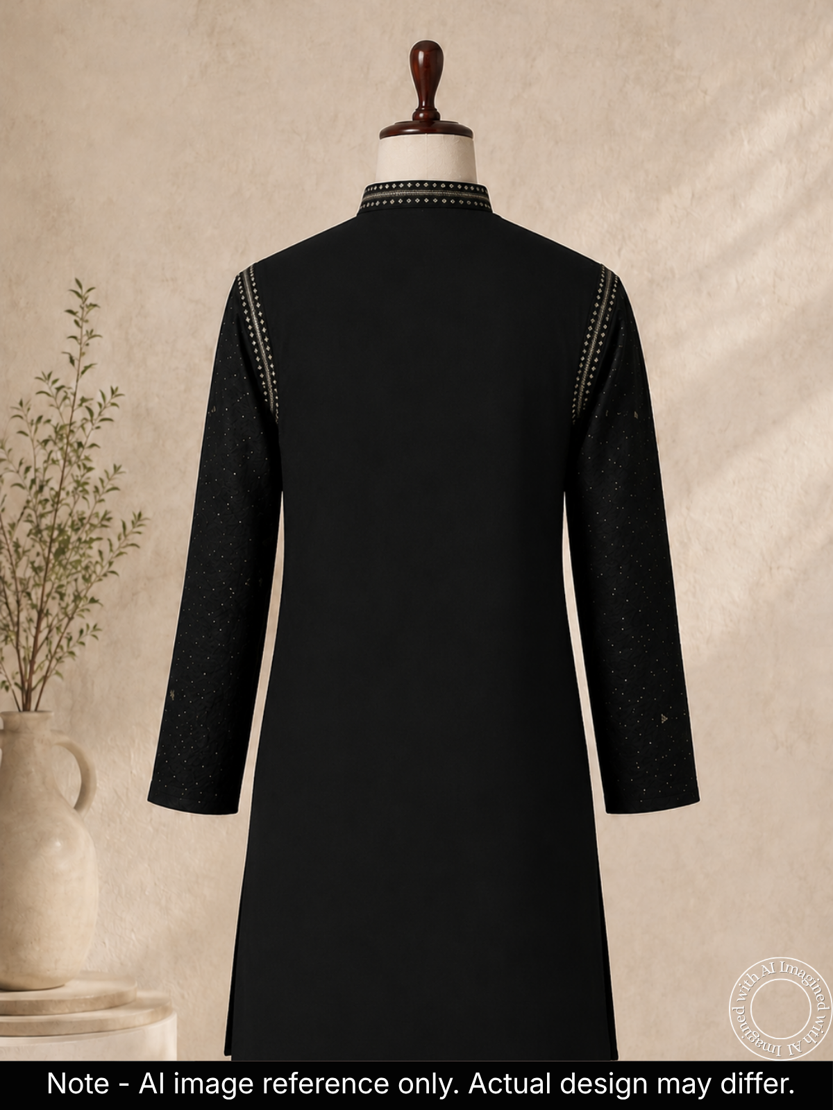The Kohinoor - Unstitched Black Kurta Fabric For Men 22189