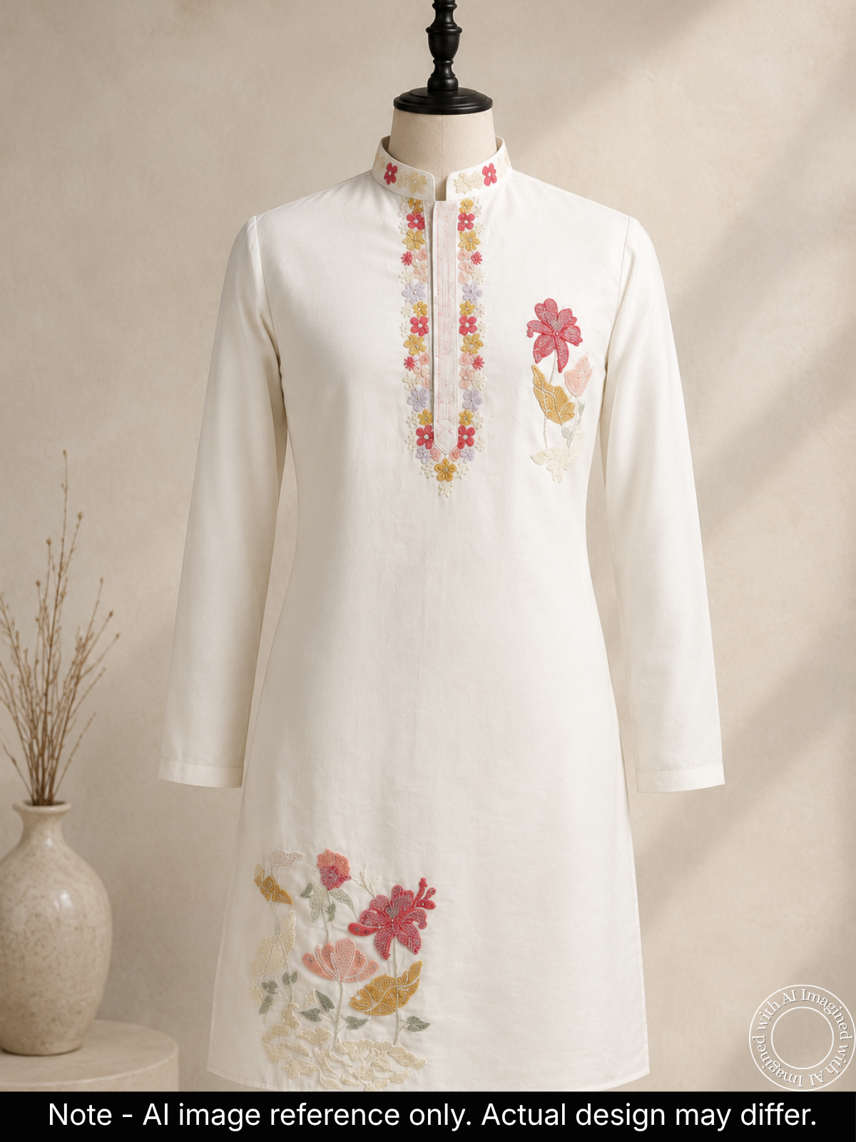 The Kohinoor - Unstitched Off White Kurta Fabric For Men 22190