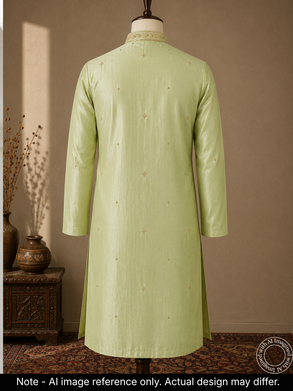 The Kohinoor - Unstitched  Light Pista Green Kurta Fabric For Men 22192
