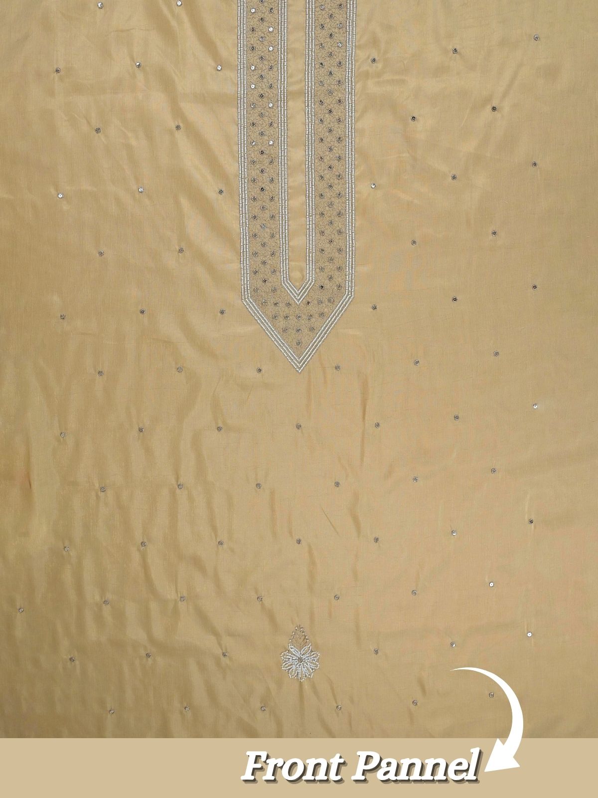 The Kohinoor - Unstitched Creme Kurta Fabric For Men 22193
