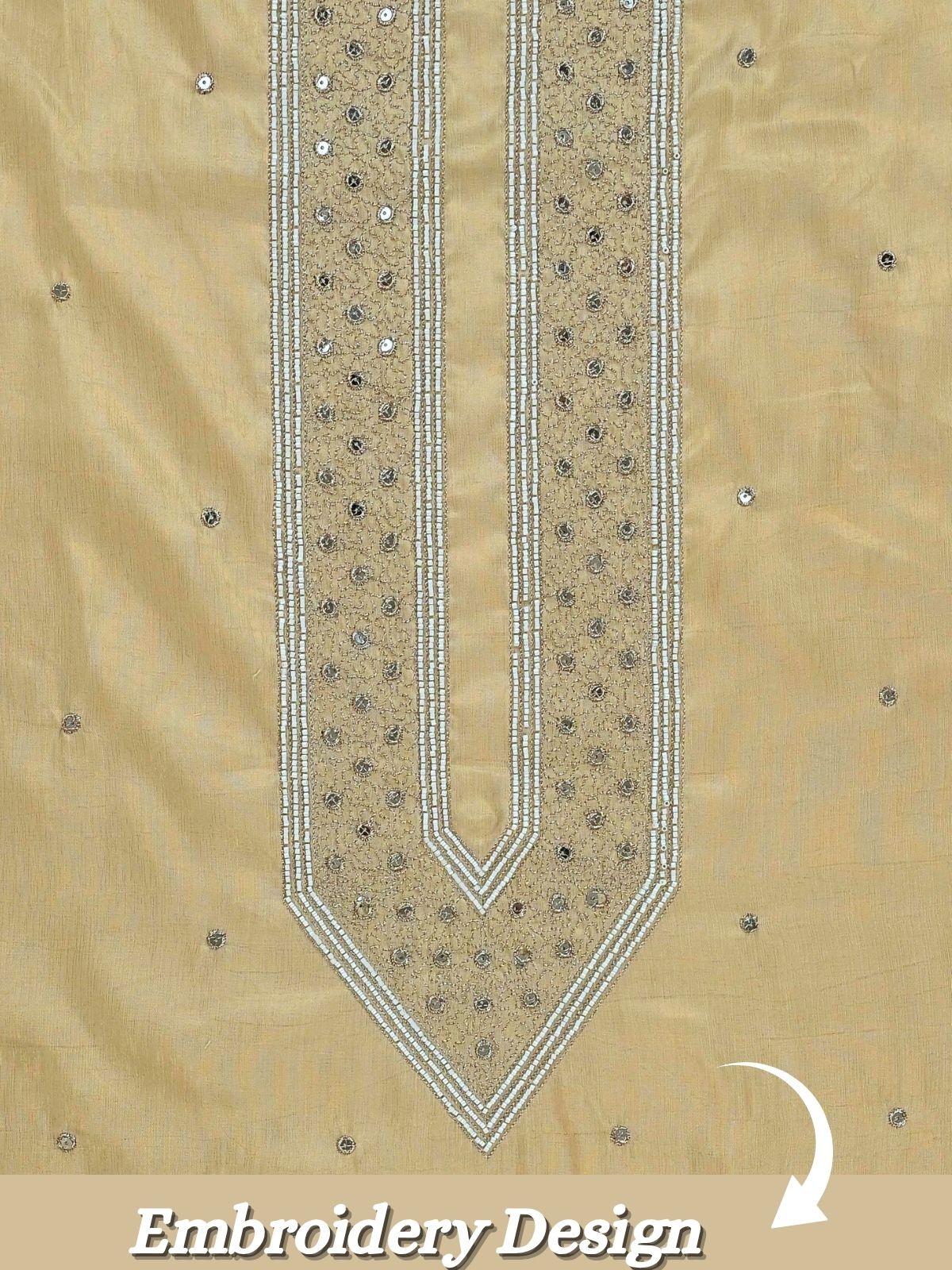 The Kohinoor - Unstitched Creme Kurta Fabric For Men 22193