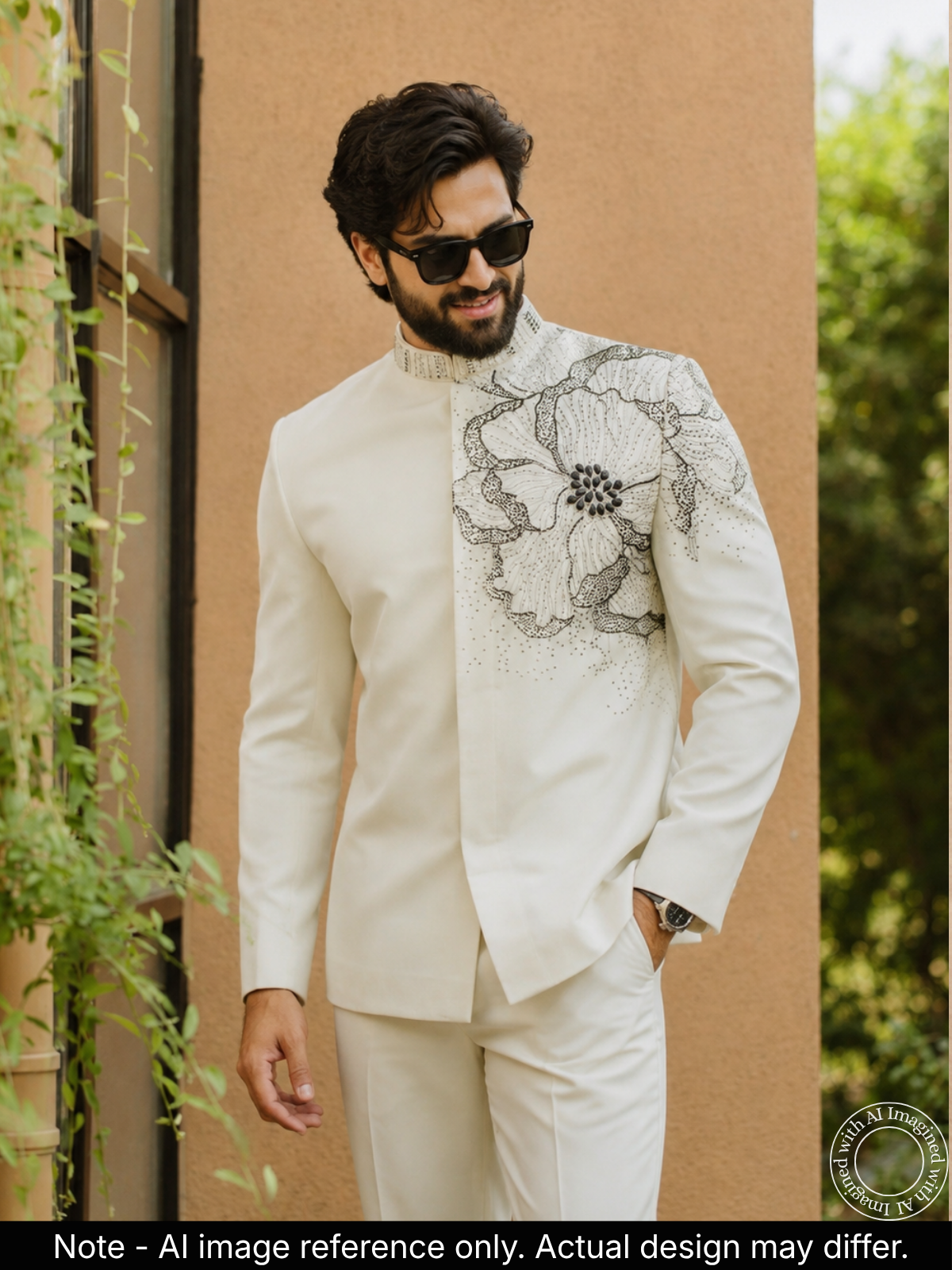 The Riwaayat - Unstitched Off White Jodhpuri Jacket Fabric For Men 22196