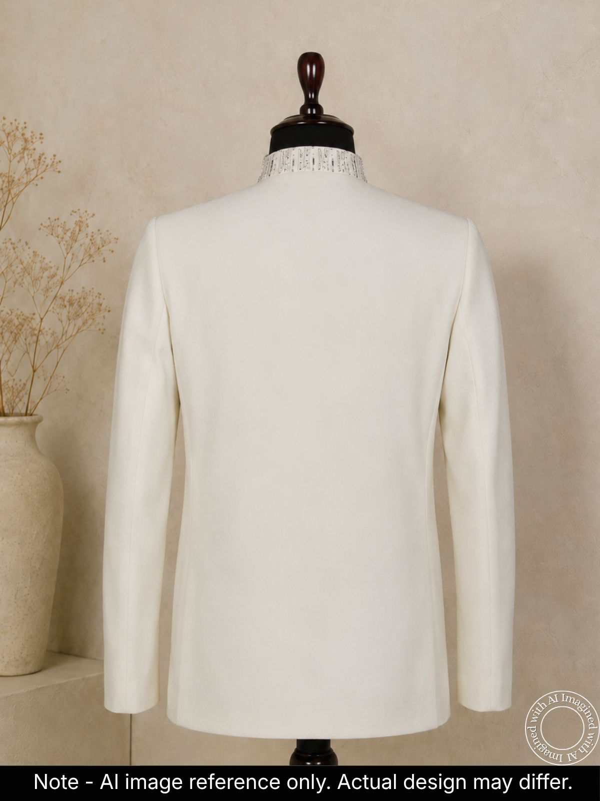 The Riwaayat - Unstitched Off White Jodhpuri Jacket Fabric For Men 22196