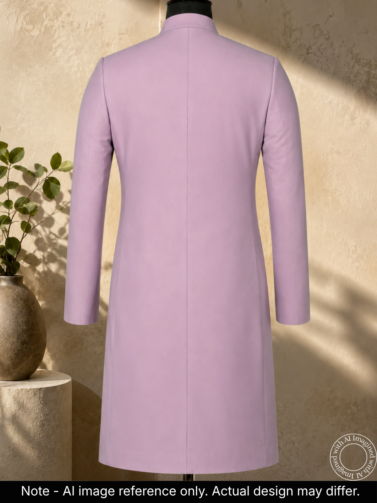 The Virasat - Unstitched Mauve Indowestern Fabric For Men 22197