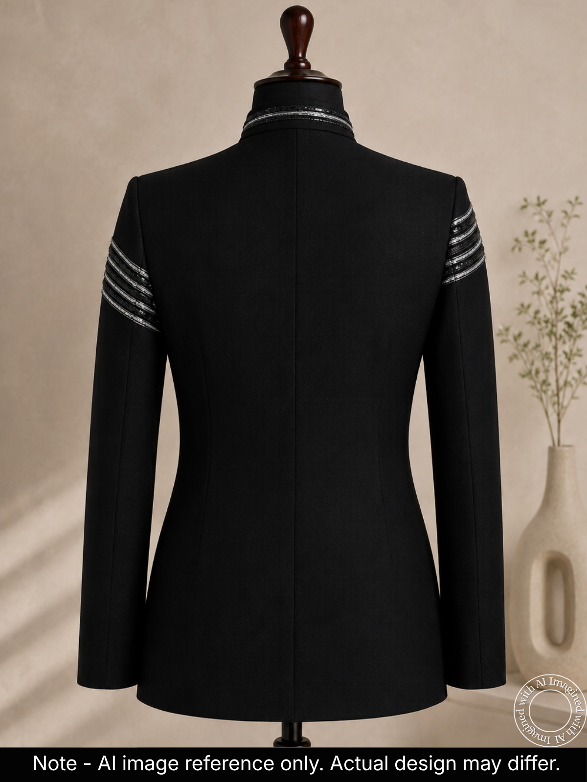 The Riwaayat - Unstitched Black Jodhpuri Jacket Fabric For Men 22198