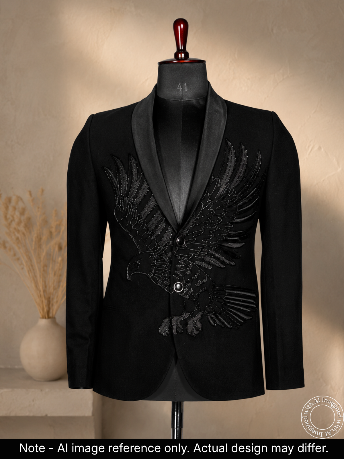 The Riwaayat - Unstitched Navy Blue Jodhpuri Jacket Fabric For Men 22201