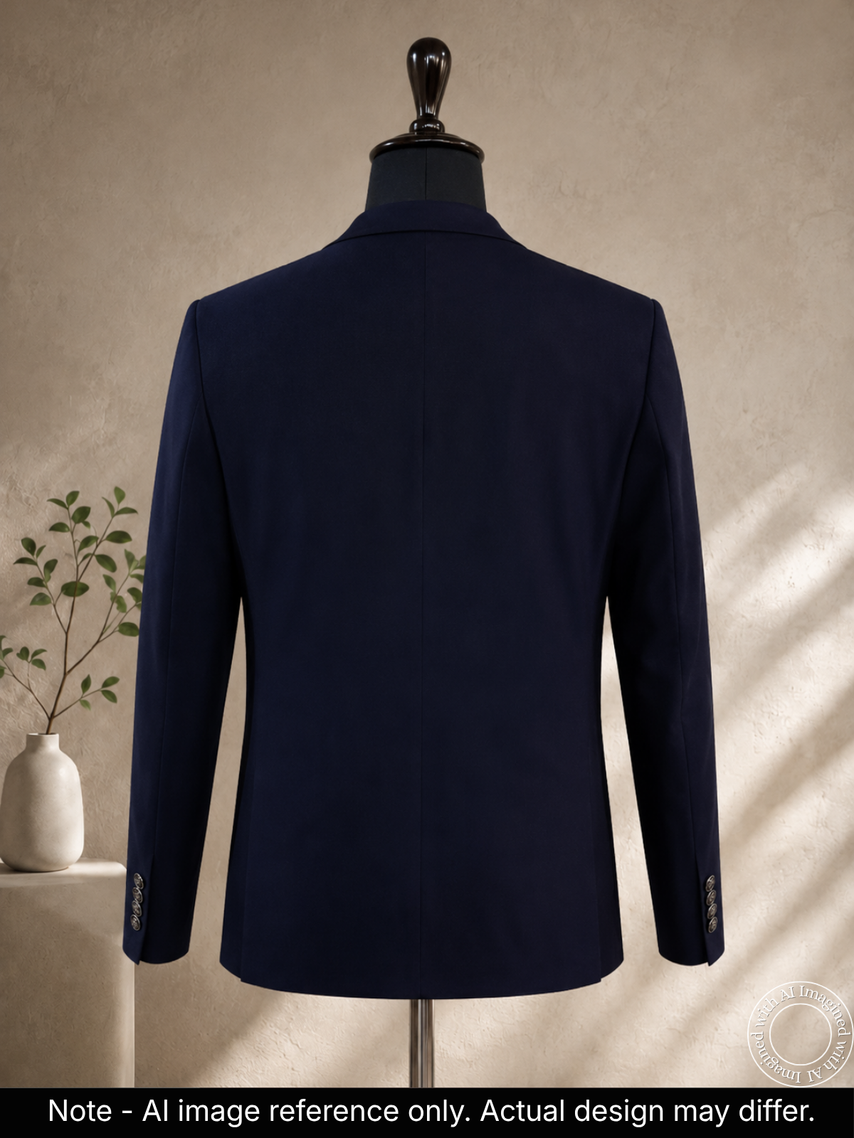 The Virasat - Unstitched Navy Blue Indowestern Fabric For Men 22202