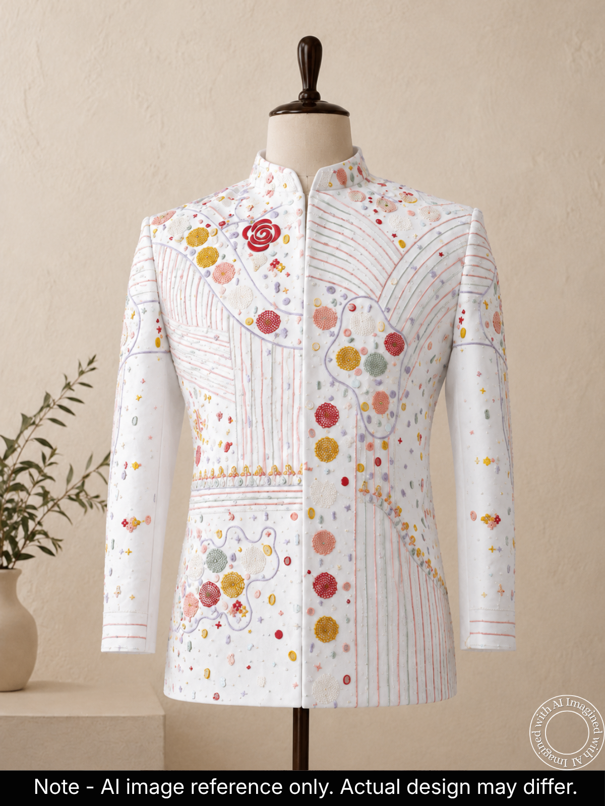 The Riwaayat - Unstitched Off White Jodhpuri Jacket Fabric For Men 22203