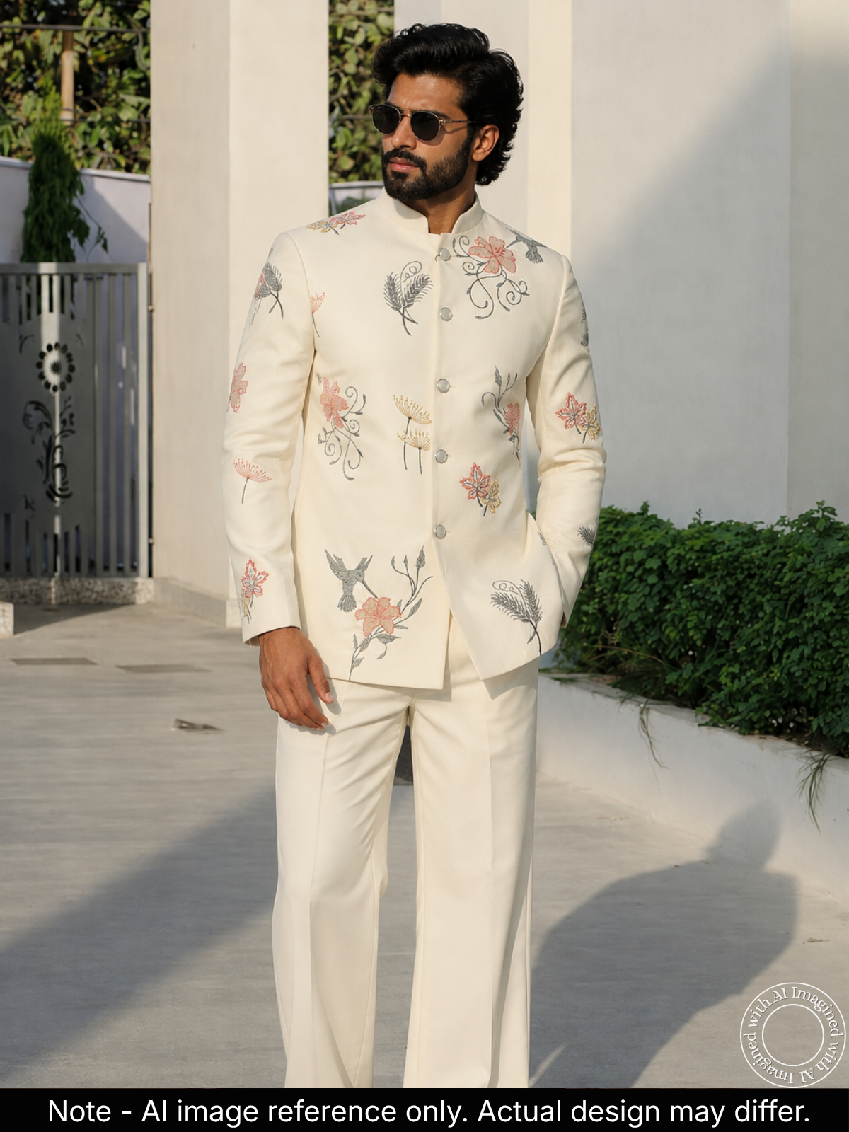 The Riwaayat - Unstitched Off White Jodhpuri Jacket Fabric For Men 22204
