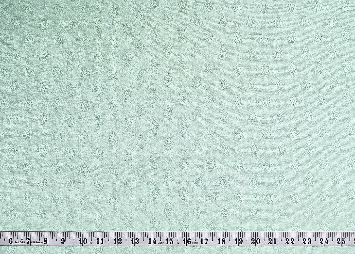 Mint Green Banarasi Brocade Fabric With All Over Self Work 22217