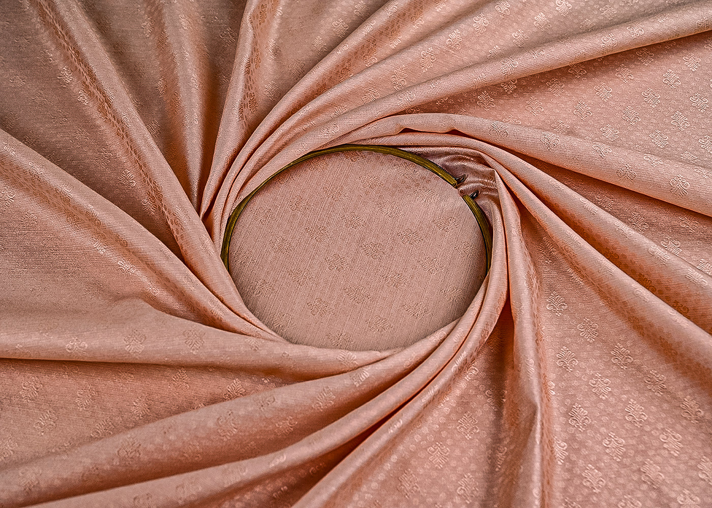 Pink  Banarasi Brocade Fabric With All Over Self Work 22221