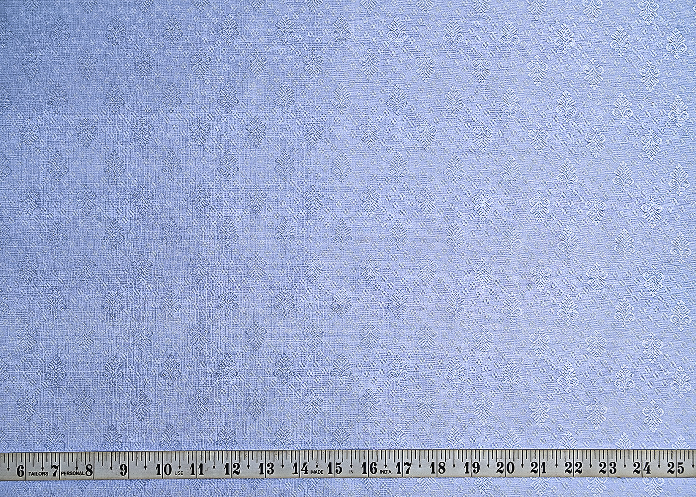 Blue Banarasi Brocade Fabric With All Over Self Work 22223