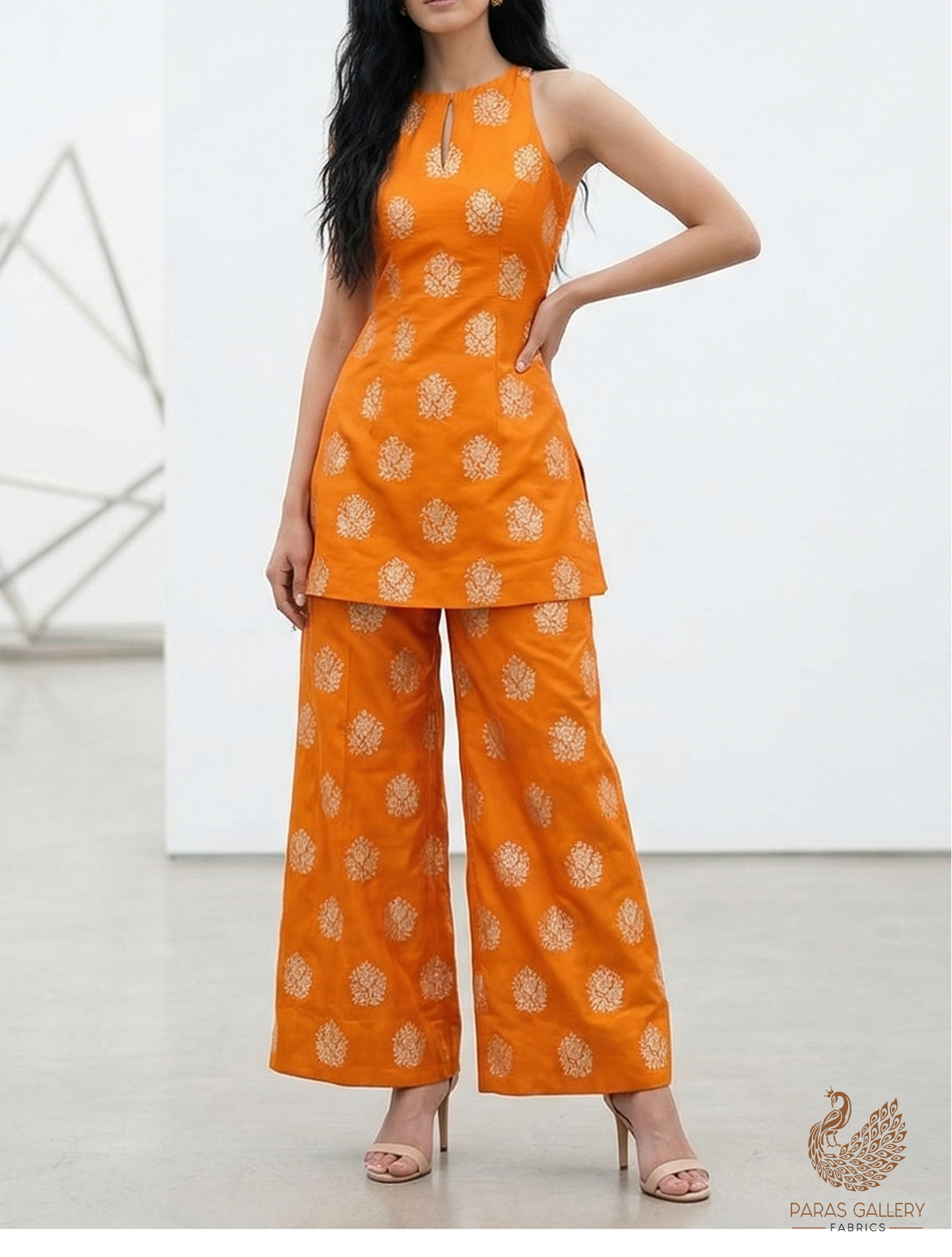 Mustard Banarasi Brocade Fabric With All Over Golden Zari Handloom 22235