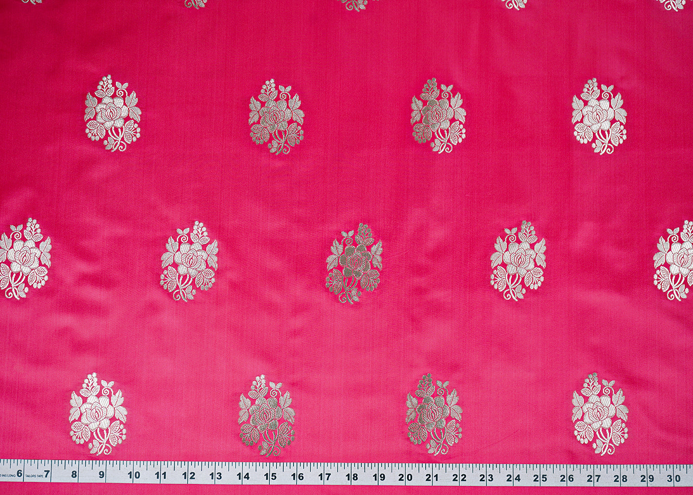Gajri Banarasi Brocade Fabric With All Over Golden Zari Handloom 22240