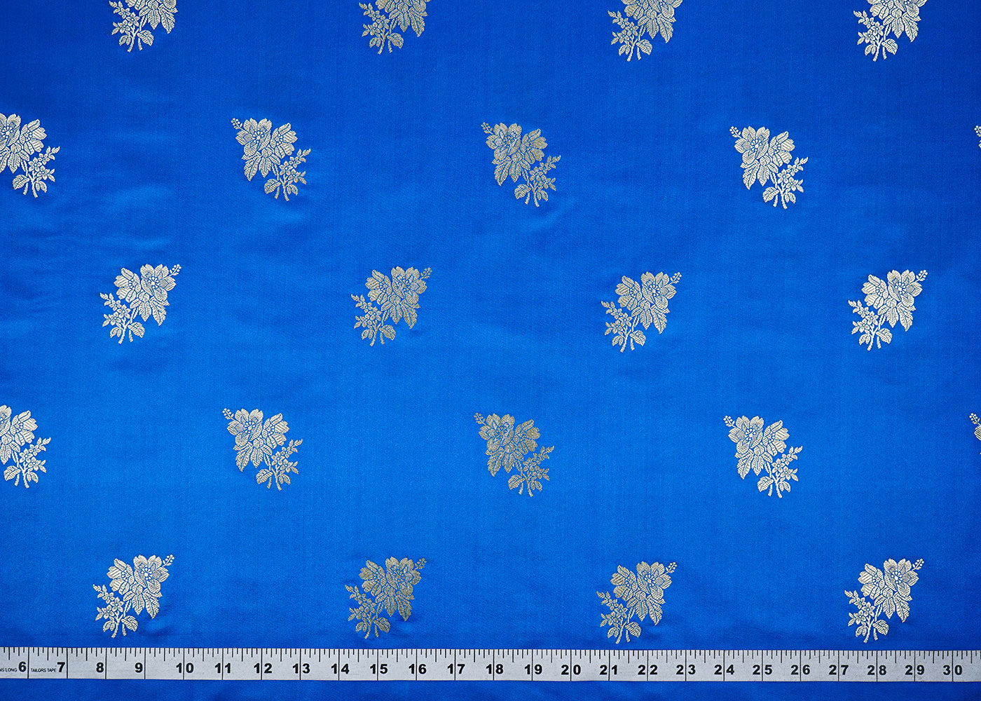 Dark Blue Banarasi Brocade Fabric With Allover Zari Handloom 22258