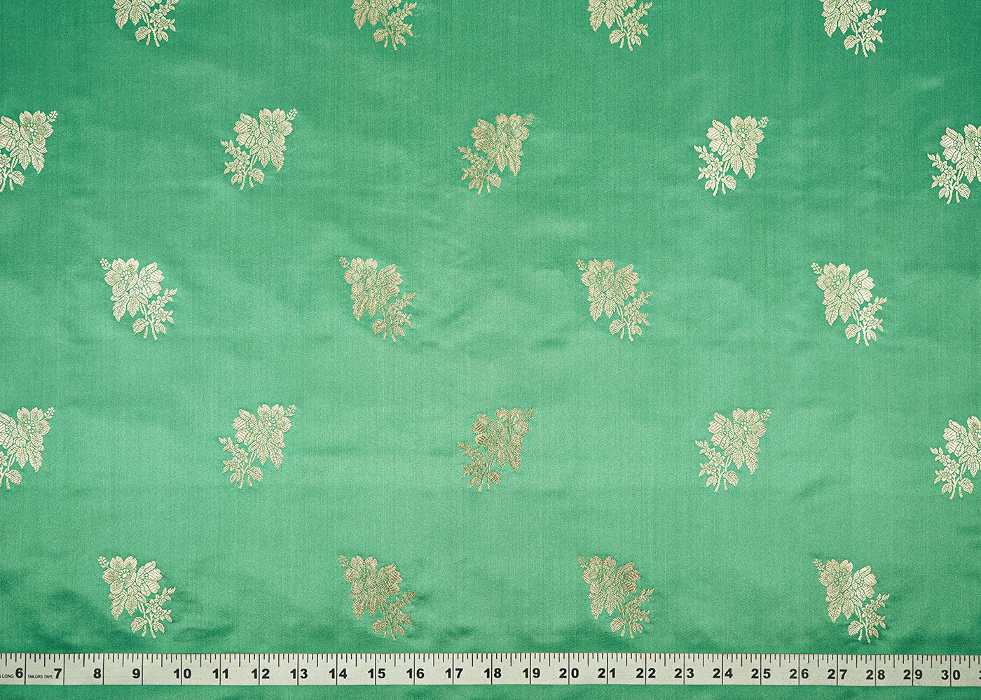 Sea-Green-Banarasi-Brocade-Fabric-With-Allover-Zari-Handloom-22265-measurement-view