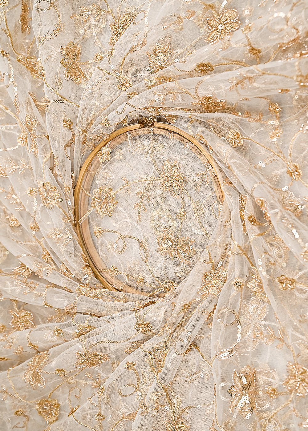 White-Dyeable-Net-Fabric-With-All-Over-Zari,-Beads,-Sequins-And-Katdana-Work-22273-close-view
