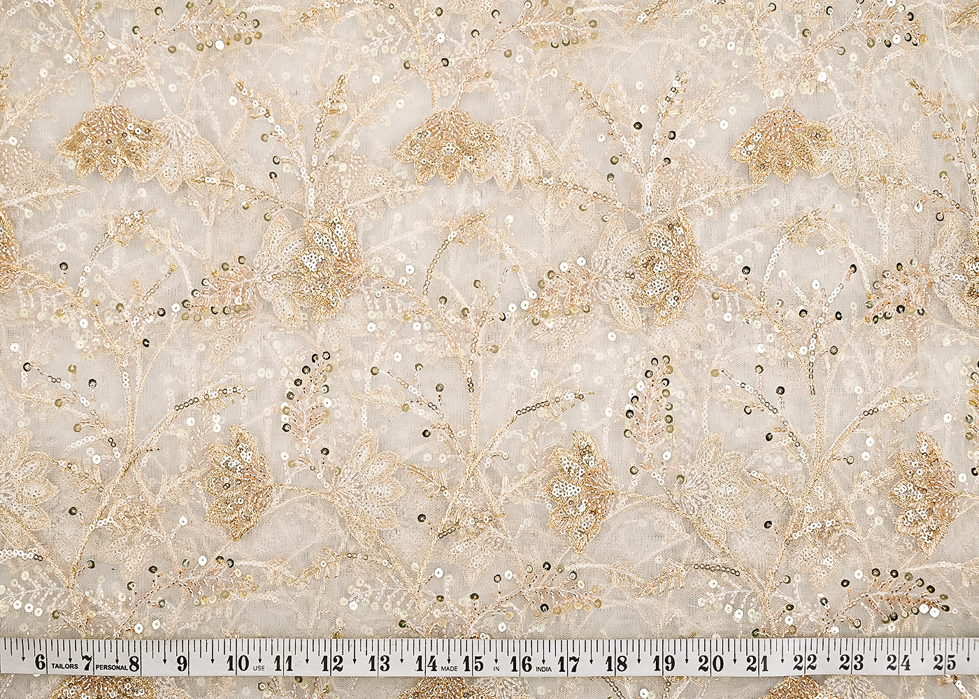 White-Dyeable-Net-Fabric-With-All-Over-Zari,-Beads,-Sequins-And-Katdana-Work-22274-measurement-view