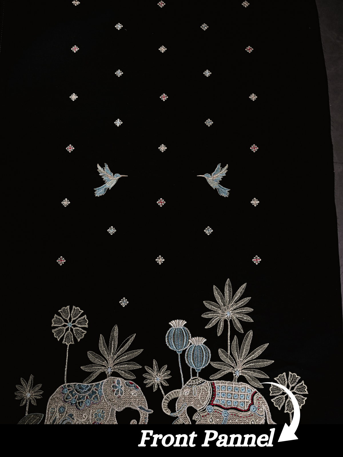 The Kohinoor - Unstitched Black Kurta Fabric For Men 22277