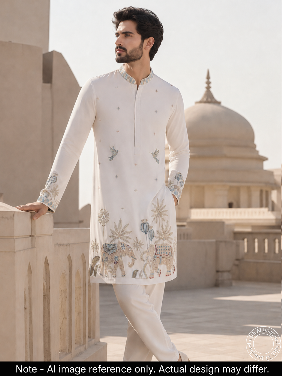 The Kohinoor - Unstitched Off White Kurta Fabric For Men 22278