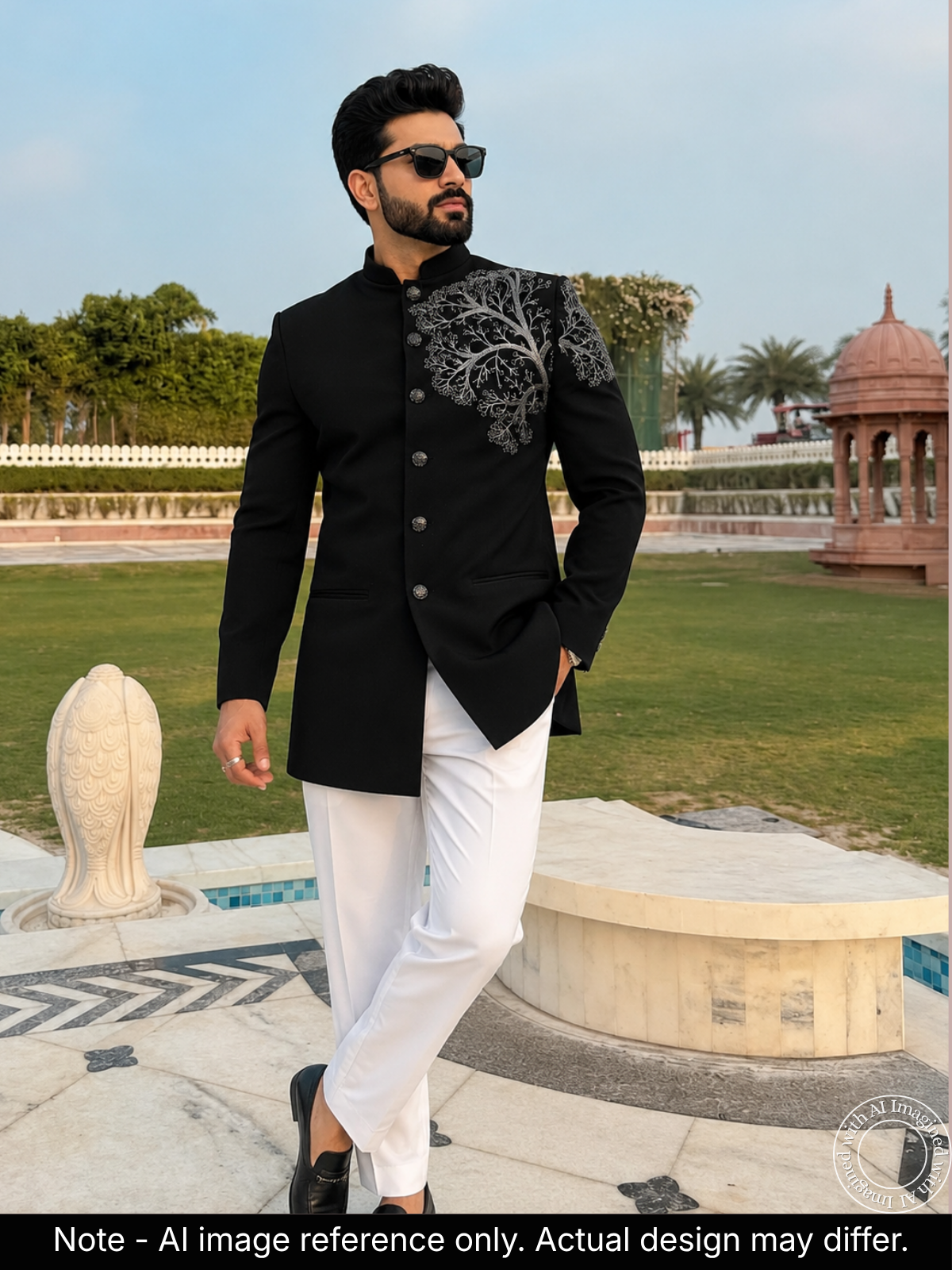 The Riwaayat - Unstitched Black Jodhpuri Jacket Fabric For Men 22279