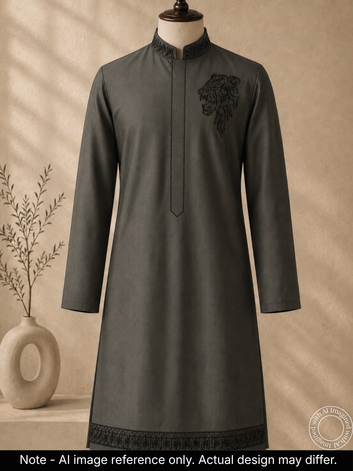 The Kohinoor - Unstitched Sage Green Kurta Fabric For Men 22281