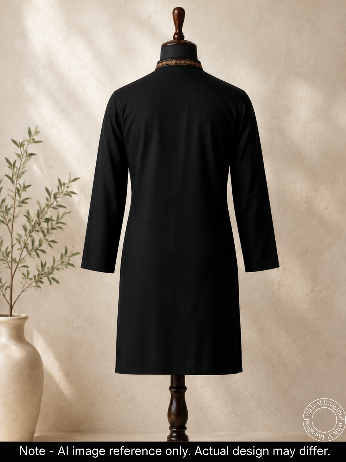 The Kohinoor - Unstitched Black Kurta Fabric For Men 22282
