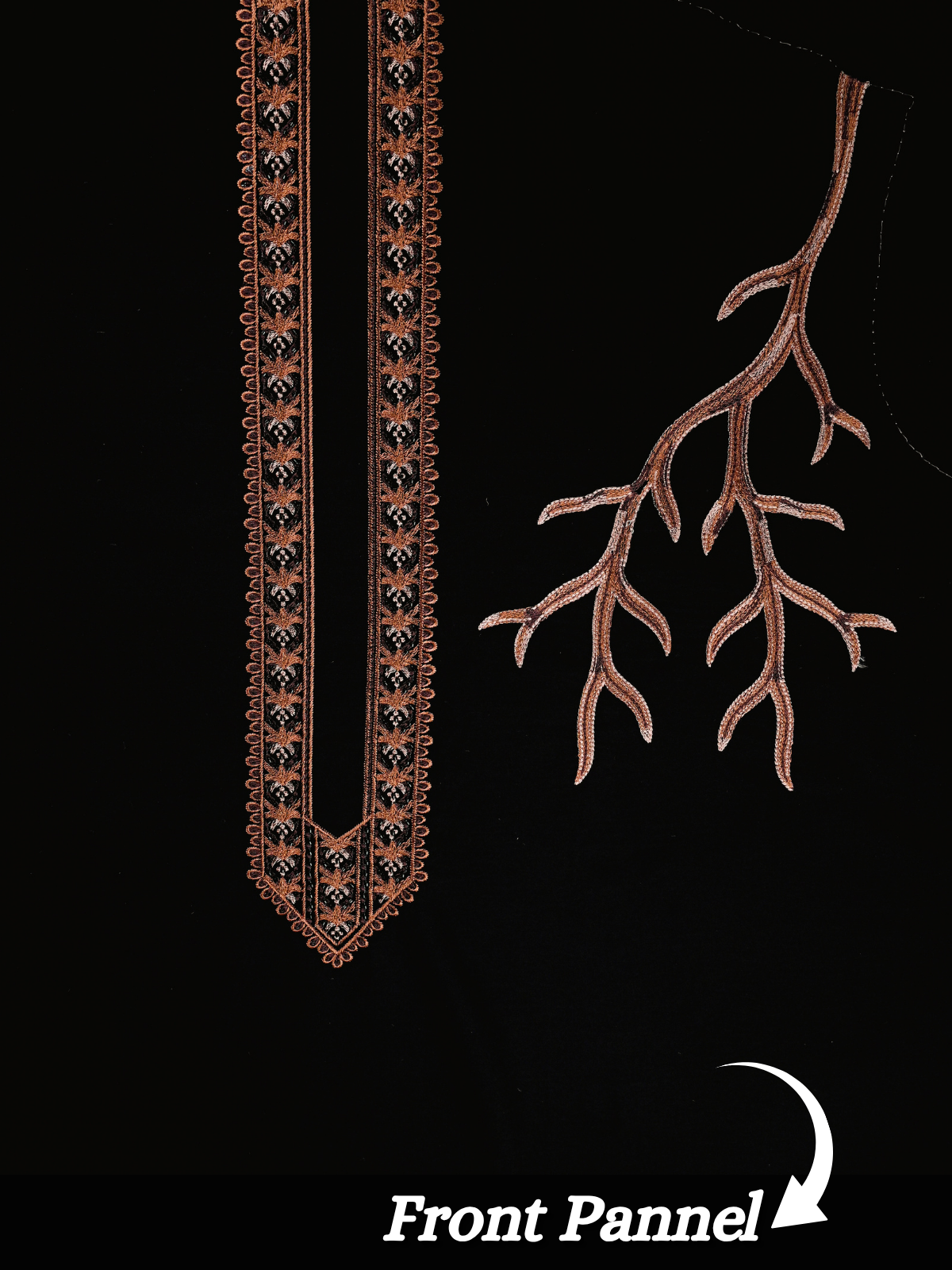 The Kohinoor - Unstitched Black Kurta Fabric For Men 22282