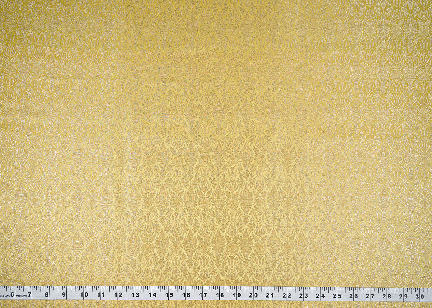 Lemon-Yellow-Banarasi-Brocade-Fabric-With-Allover-Golden-Zari-Handloom-22294-measurement-view