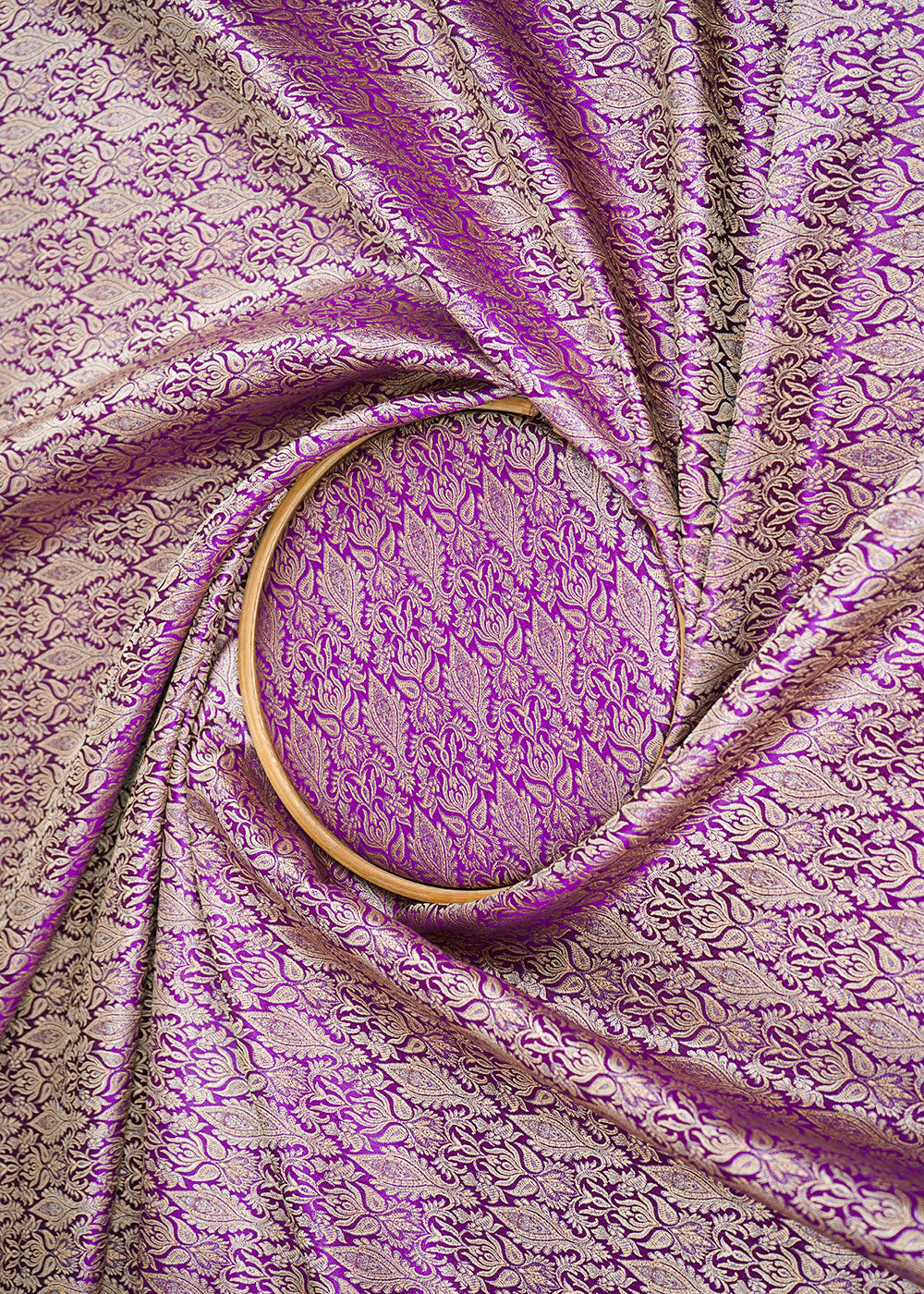 Purple-Banarasi-Brocade-Fabric-With-Allover-Golden-Zari-Handloom-22296-close-view