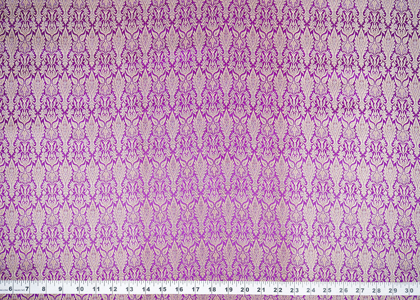 Purple-Banarasi-Brocade-Fabric-With-Allover-Golden-Zari-Handloom-22296-measurment-view