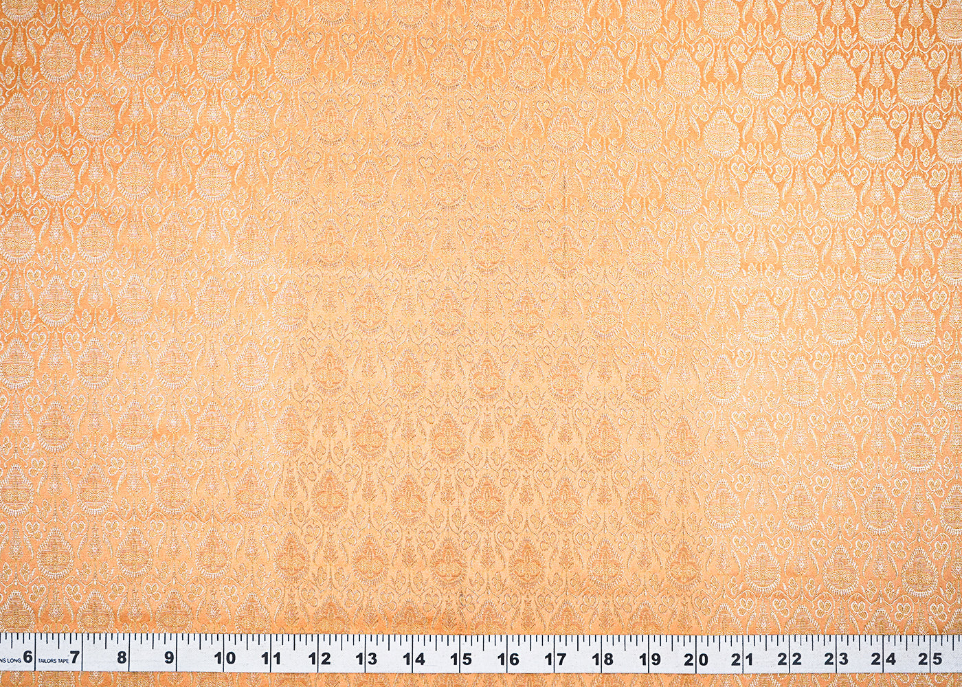 Peach-Banarasi-Brocade-Fabric-With-Allover-Golden-Zari-Handloom-22299-measurent-view
