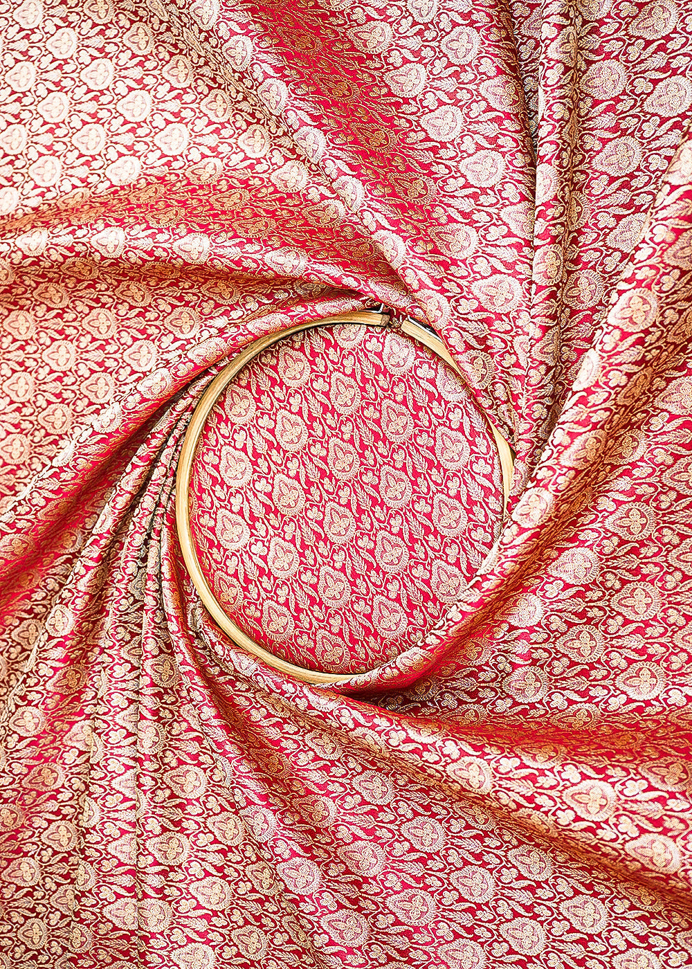 Maroon-Banarasi-Brocade-Fabric-With-Allover-Golden-Zari-Handloom-22300-close-view