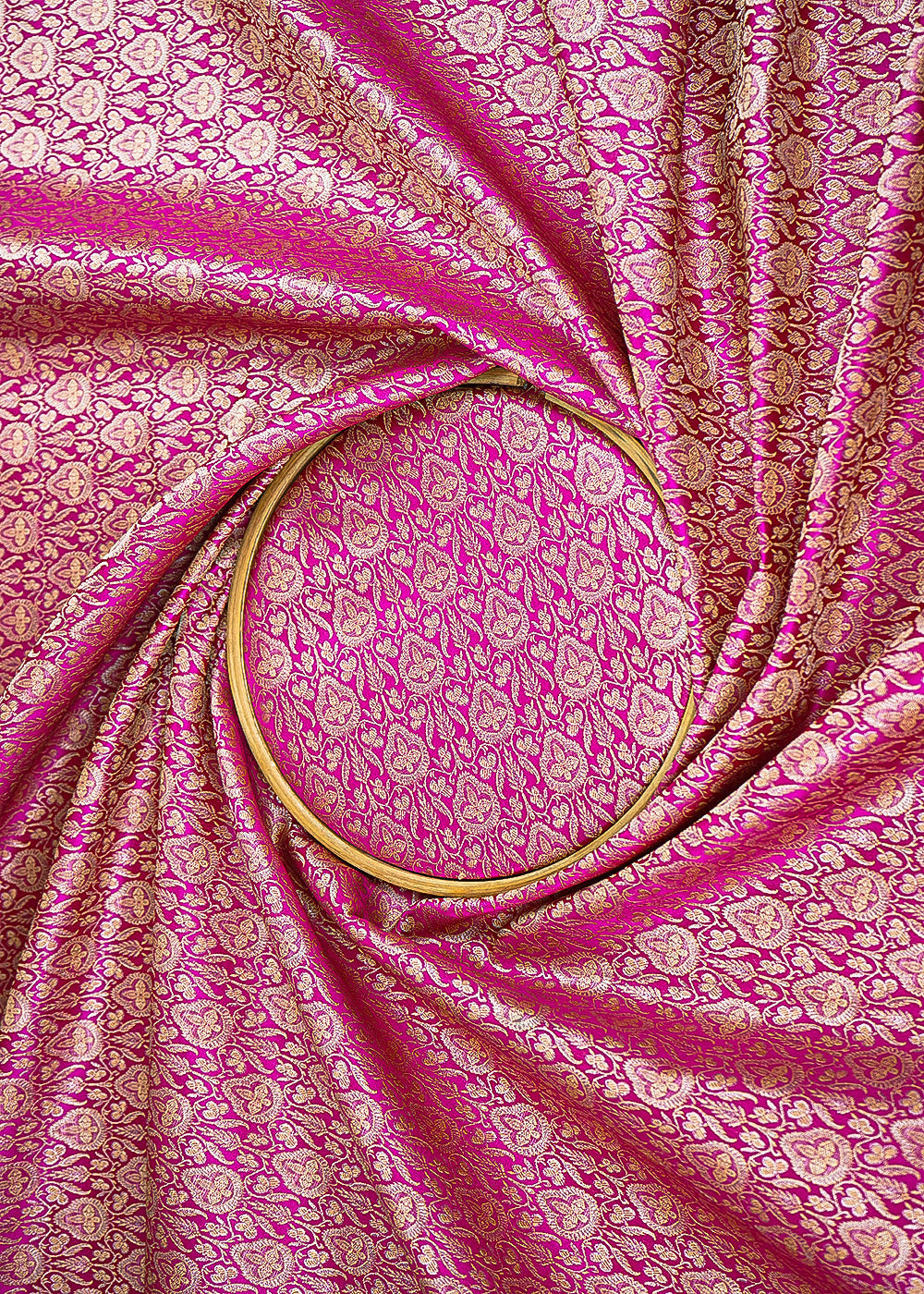 Magenta-Banarasi-Brocade-Fabric-With-Allover-Golden-Zari-Handloom-22301-close-view