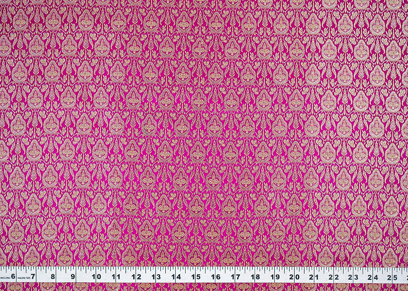 Magenta-Banarasi-Brocade-Fabric-With-Allover-Golden-Zari-Handloom-22301-measurement-view