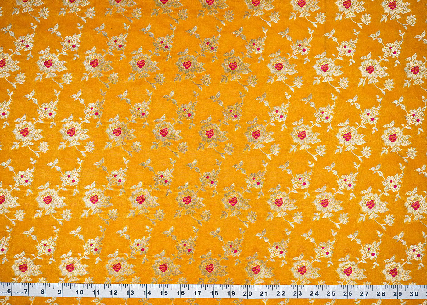Mustard-Banarasi-Brocade-Fabric-With-Allover-Thread-And-Golden-Zari-Handloom-22324-measuremnent-view