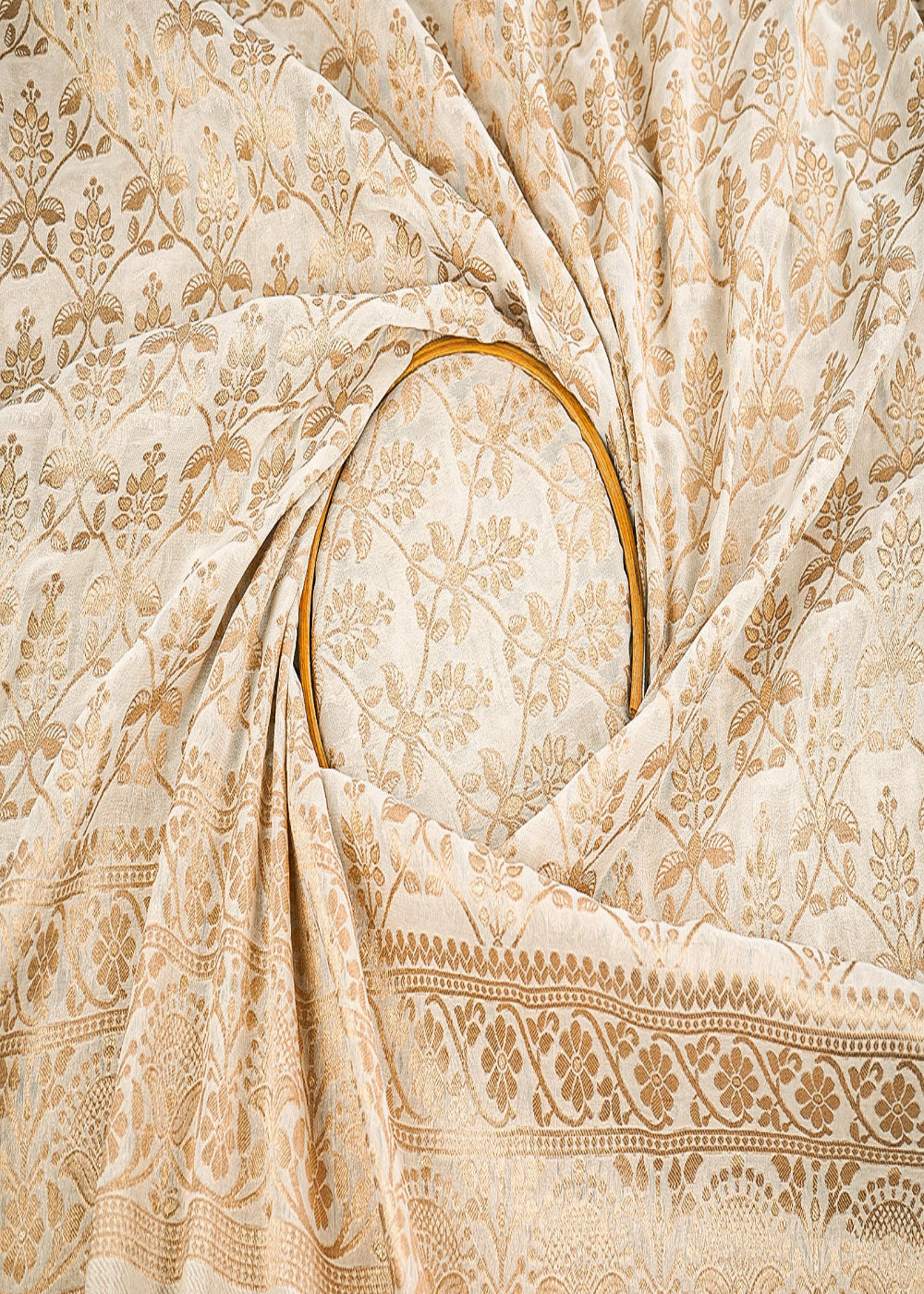 White-Dyeable-Georgette-Fabric-With-Allover-Zari-Handloom-With-One-Side-Border-22346-close-view